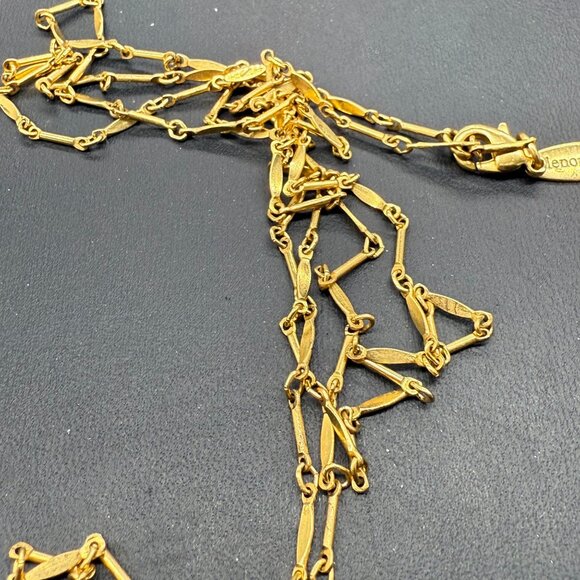 Lenora Dame Necklace Chain Link Long Classic Timeless Minimalist Gold Tone 33" - Picture 7 of 7